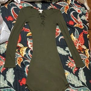 Dark green bodycon stretchy dress